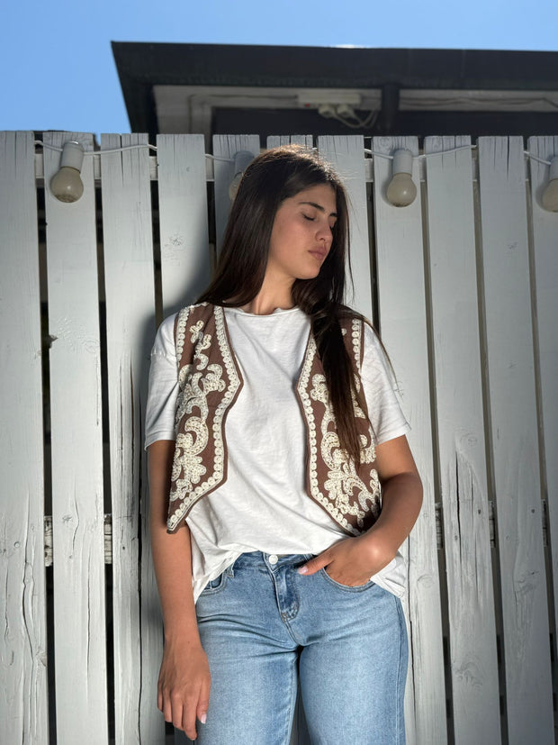 Gilet Ricamo+ Perline
