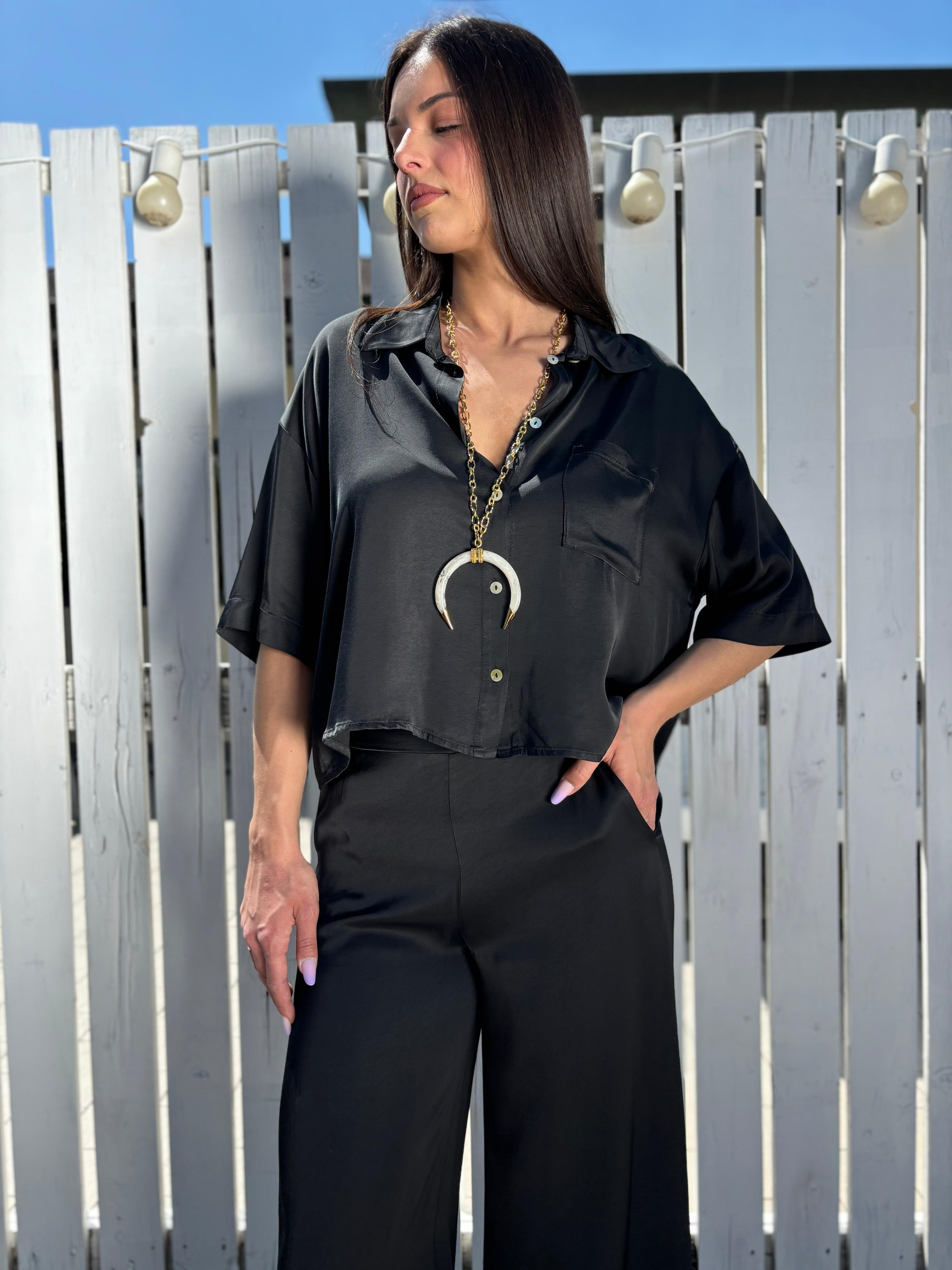 Camicia Cropped Satin