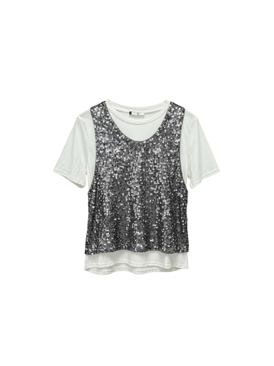 T-shirt Top Paillettes
