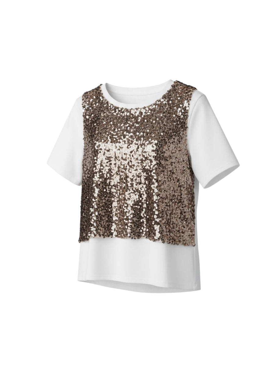 T-shirt Top Paillettes