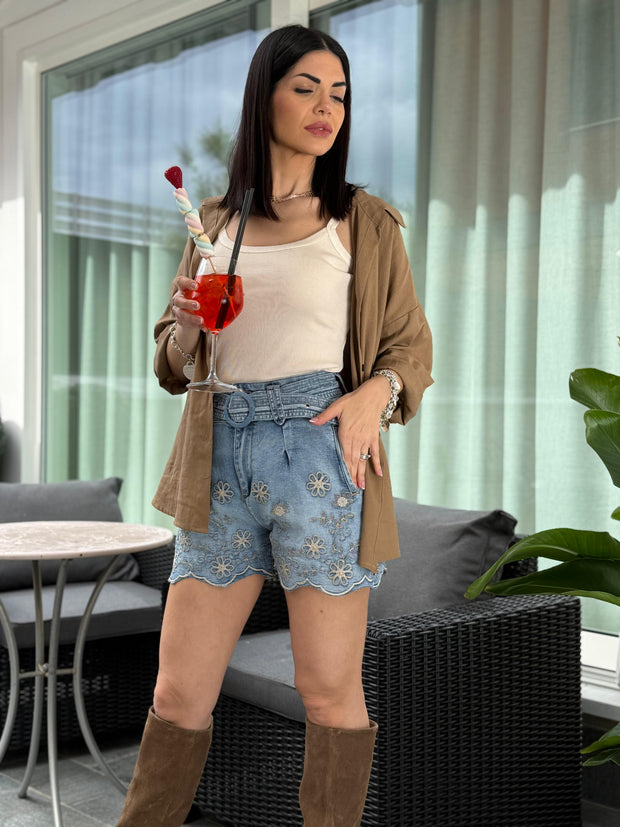 Shorts jeans Ricamo