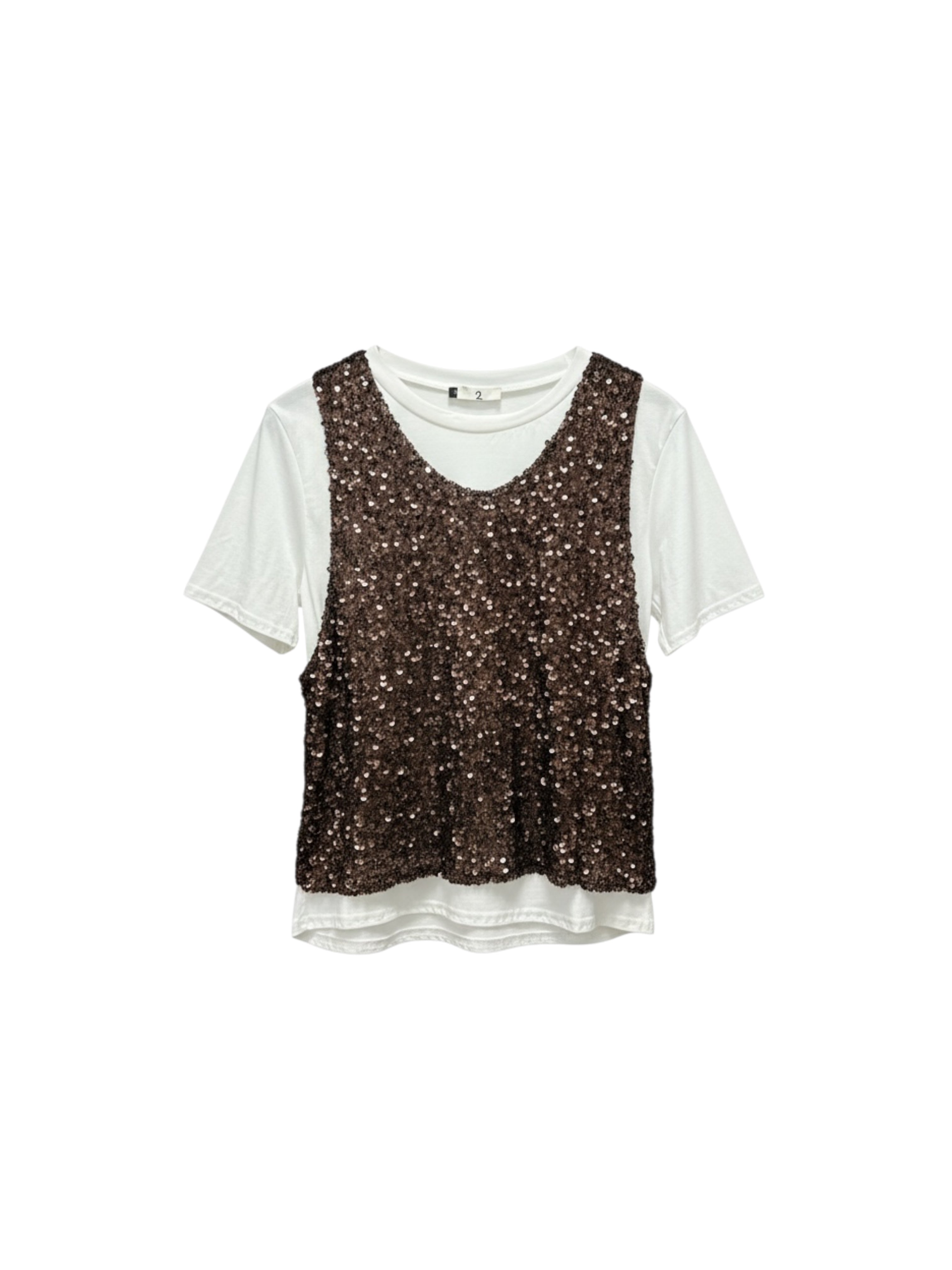 T-shirt Top Paillettes