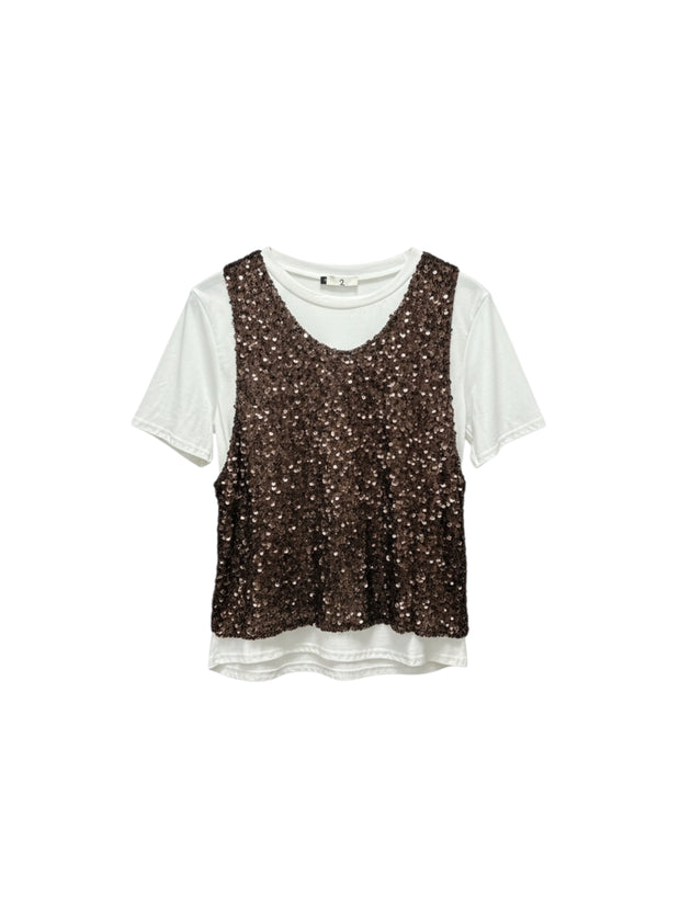 T-shirt Top Paillettes