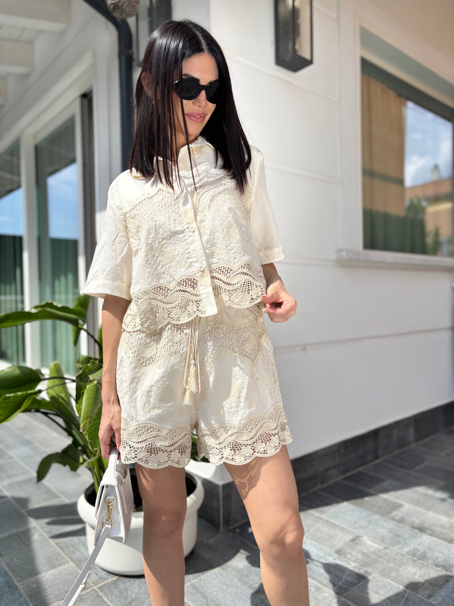 Camicia Crop Macrame