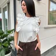 T-shirt Rouches