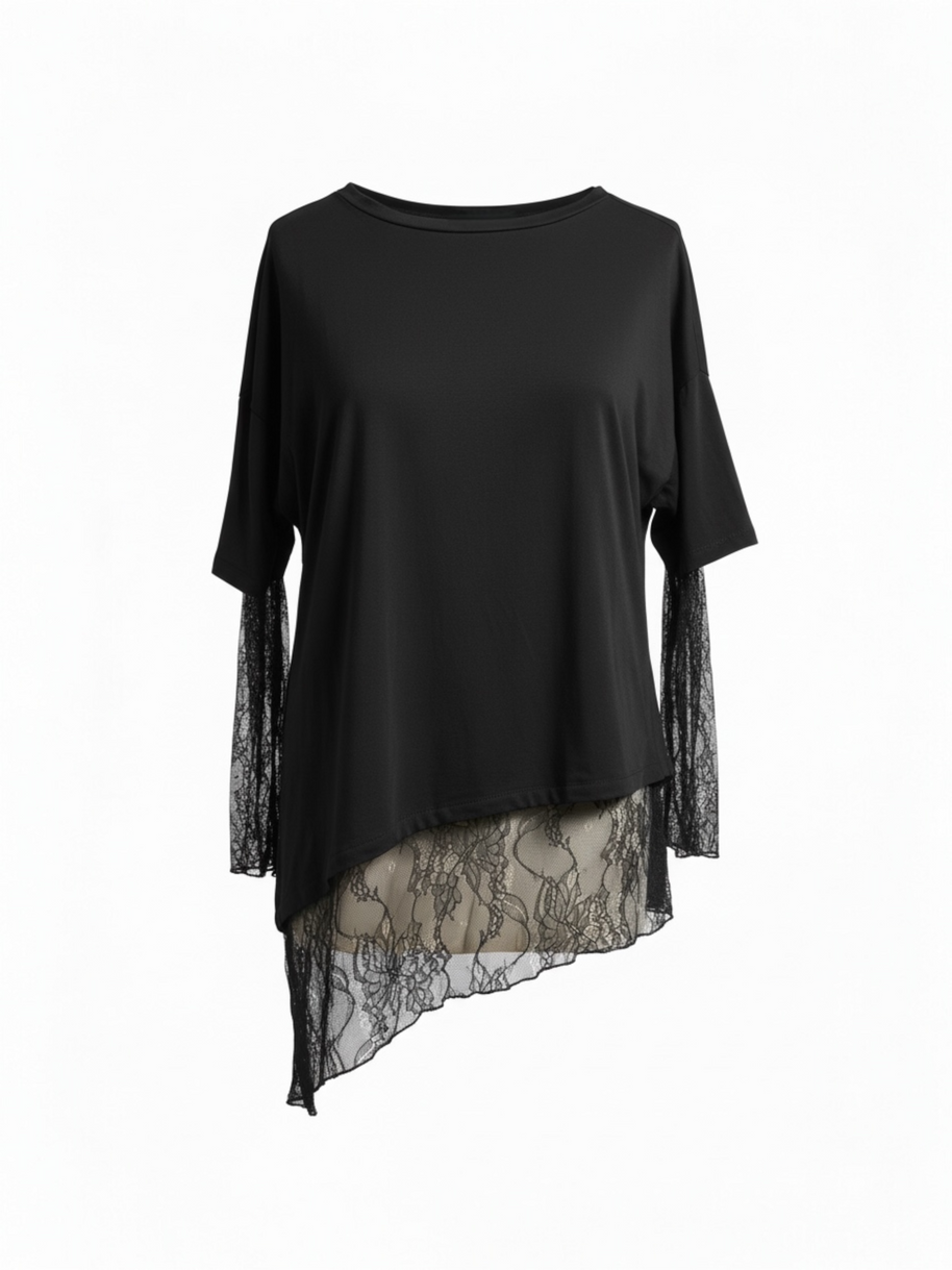 Maglia Cotone Pizzo