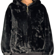 CHAQUETA BOMBER DE PIEL CON CAPUCHA