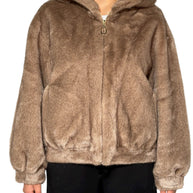 CHAQUETA BOMBER DE PIEL CON CAPUCHA