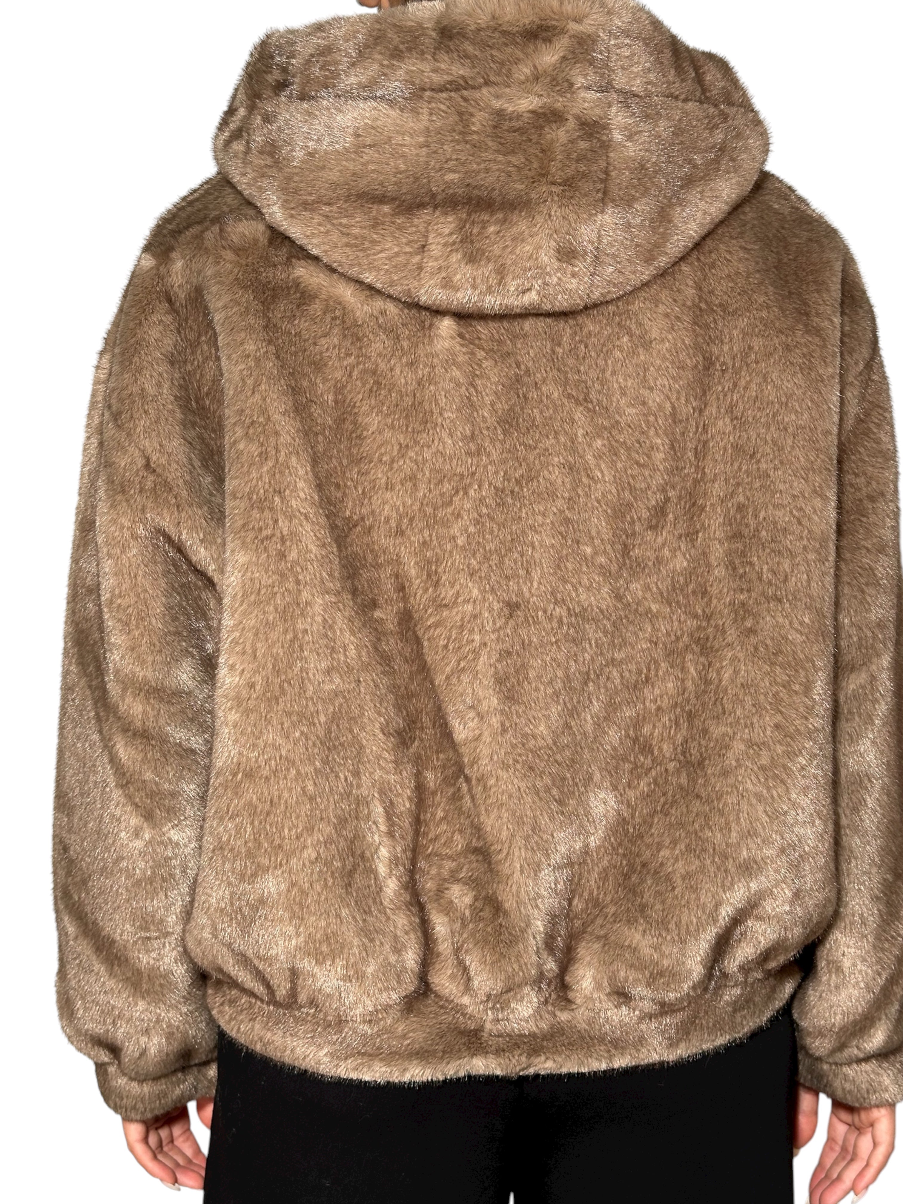 CHAQUETA BOMBER DE PIEL CON CAPUCHA