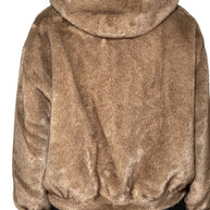CHAQUETA BOMBER DE PIEL CON CAPUCHA