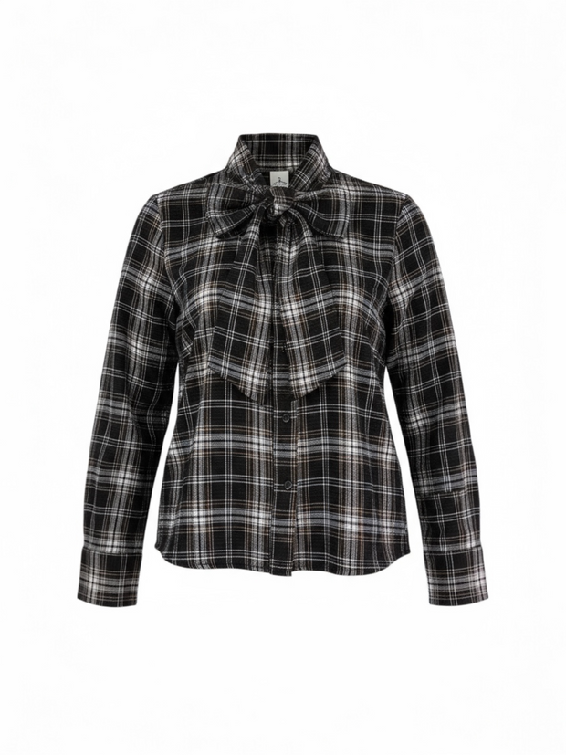 CHECK SHIRT WITH BOW