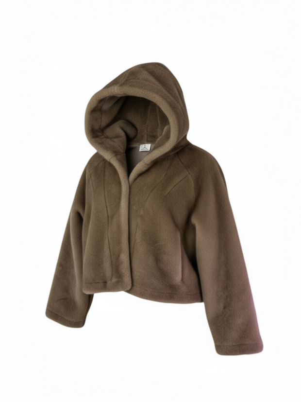 ABRIGO DE PIEL CON CAPUCHA M/L