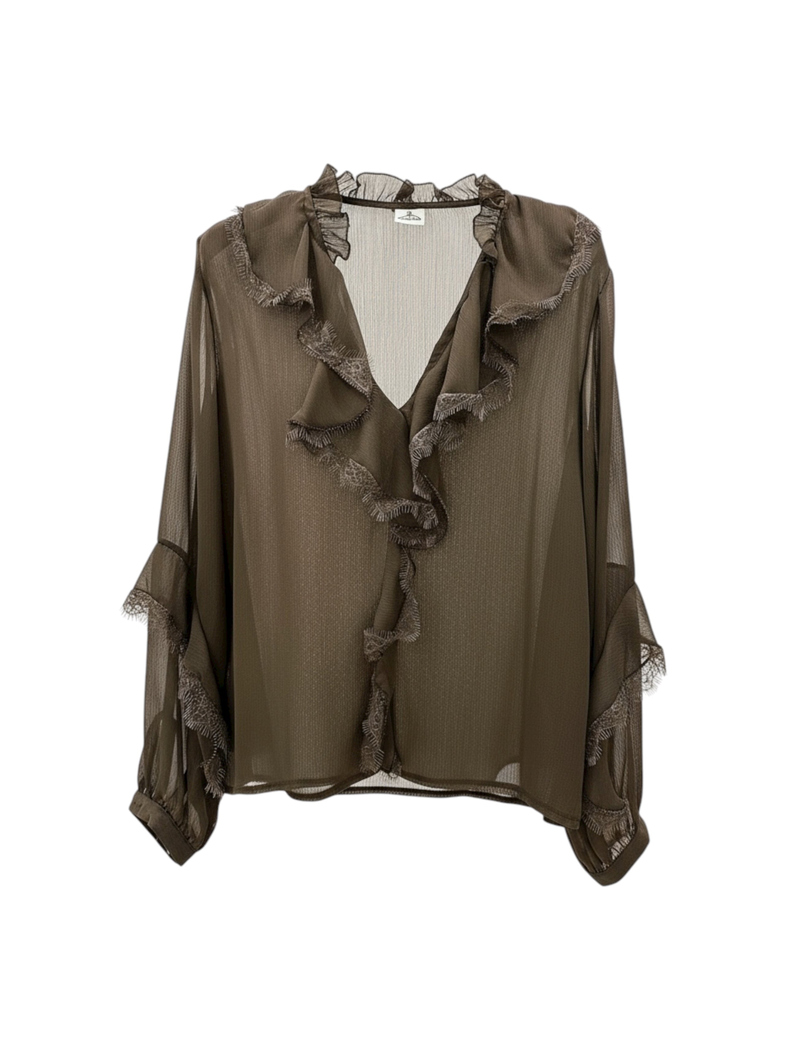 CAMICIA SCOLLO V + PIZZO