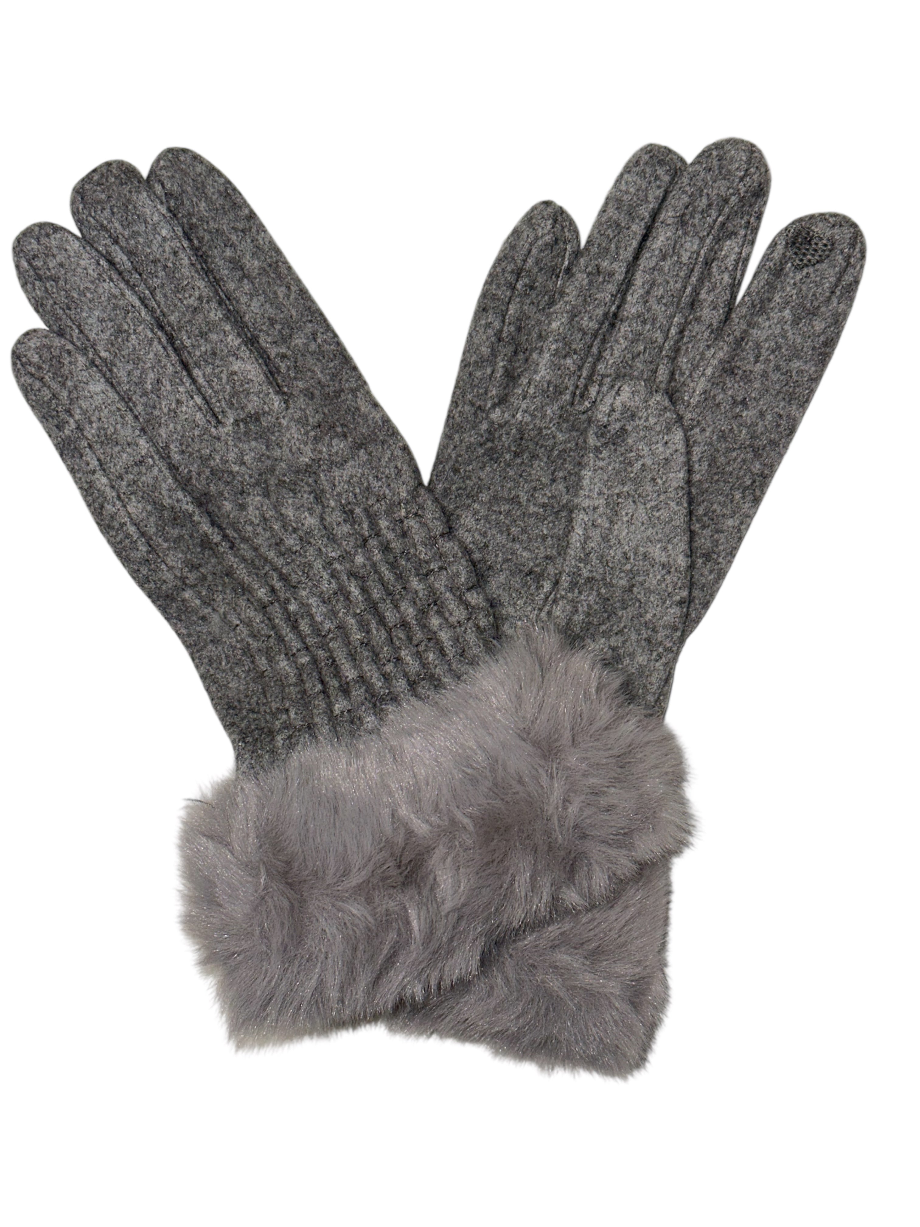 GUANTI LANA + PELLICCIA - YFYN0370