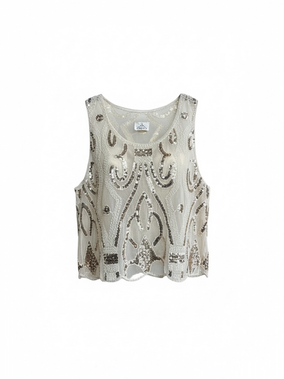 TOP PAILLETTES ORO