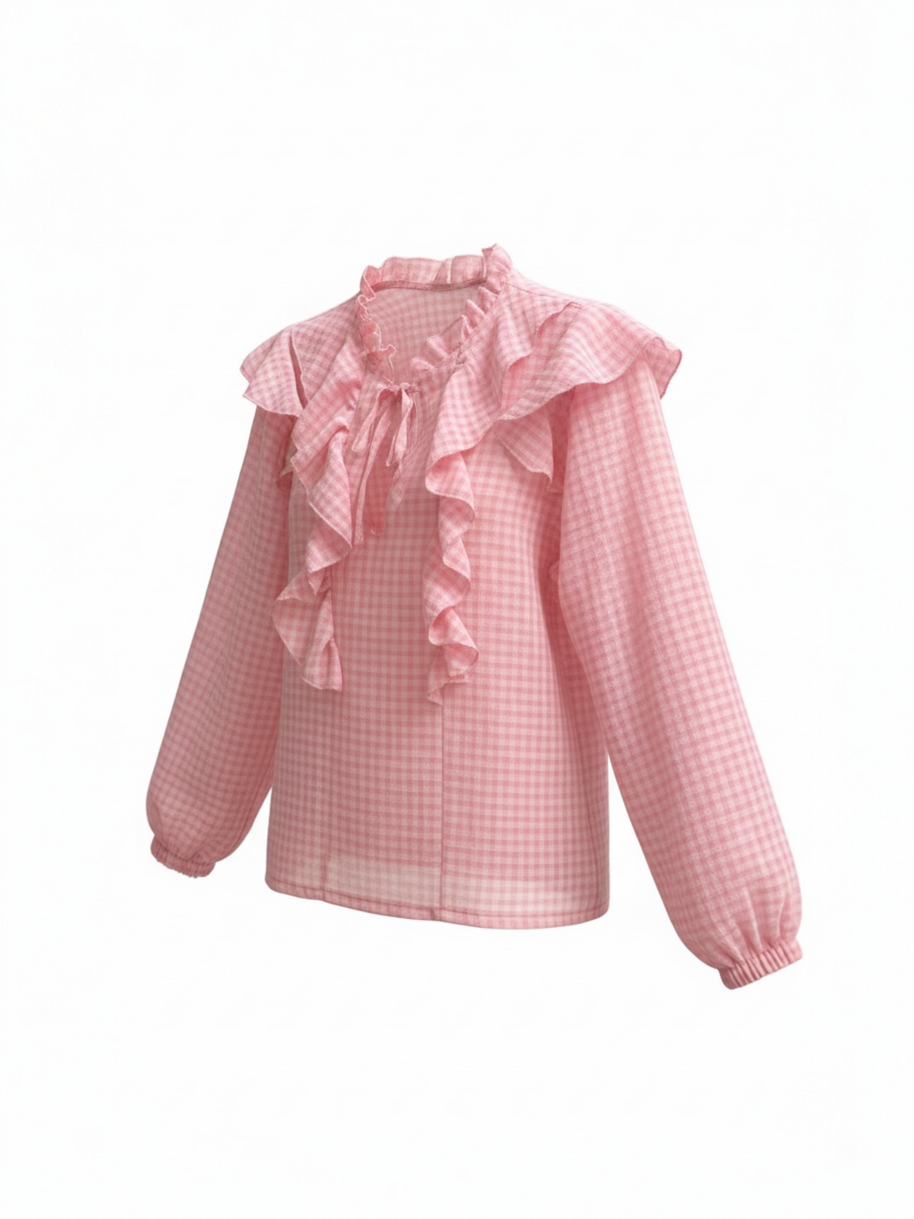 Camicia Vichy Rouches