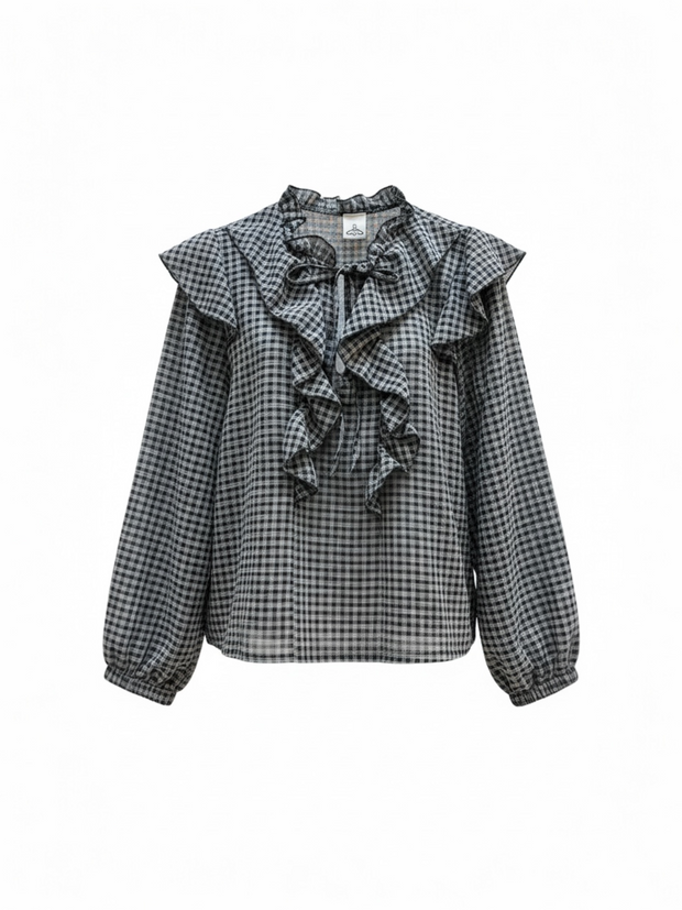 Camicia Vichy Rouches