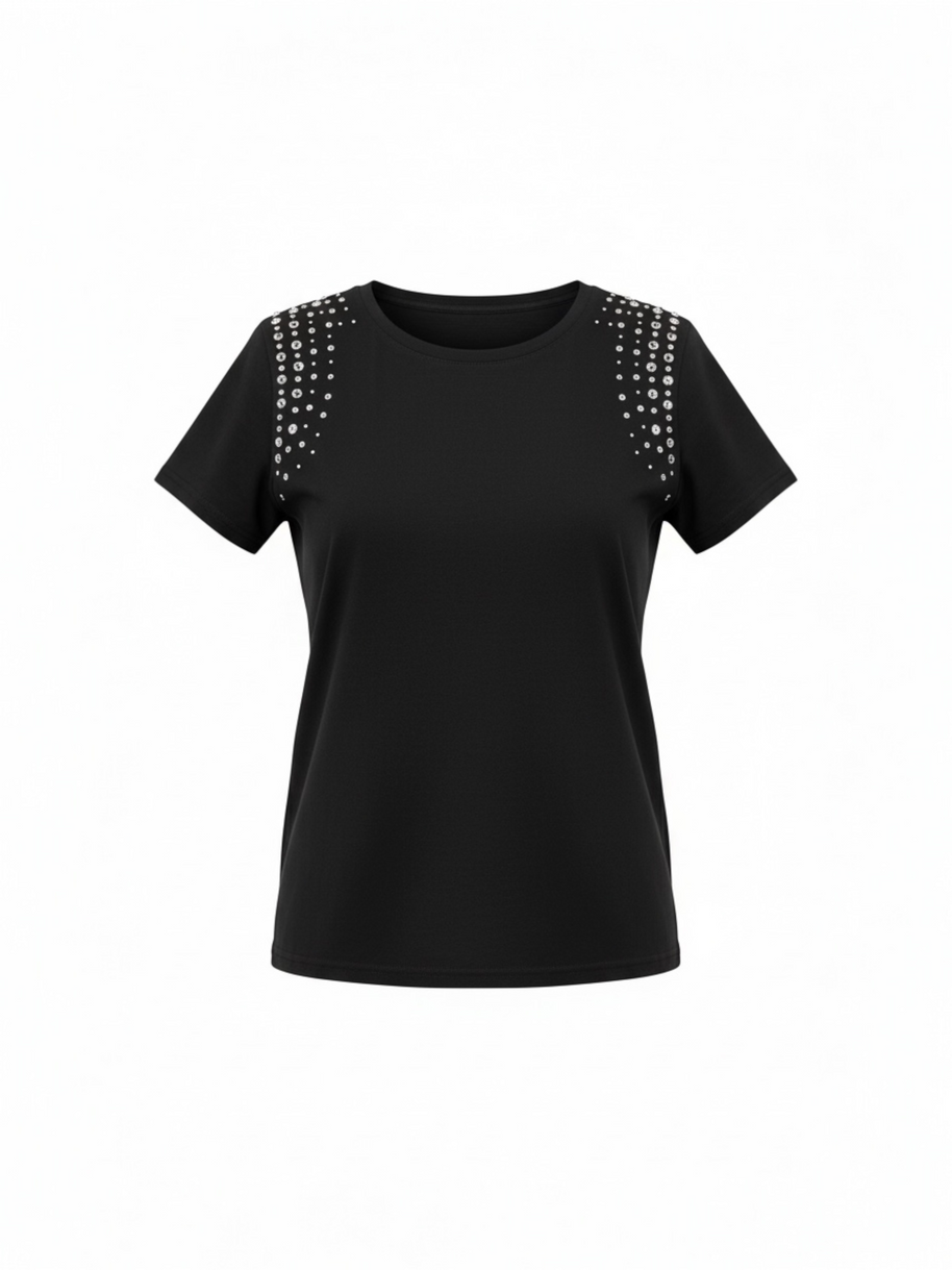 T-shirt Strass Spalle