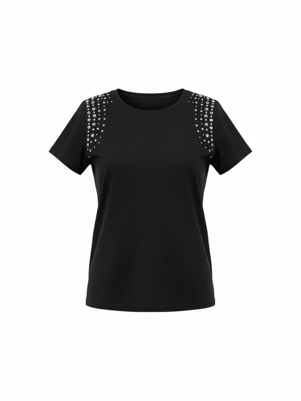 T-shirt Strass Spalle