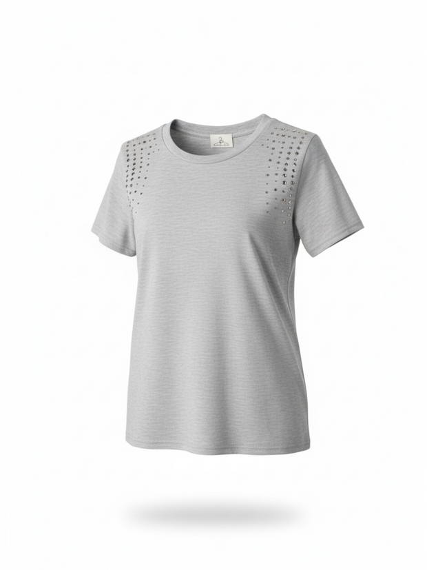 T-shirt Strass Spalle