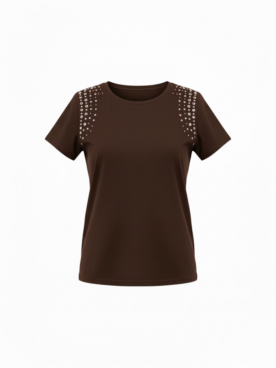 T-shirt Strass Spalle