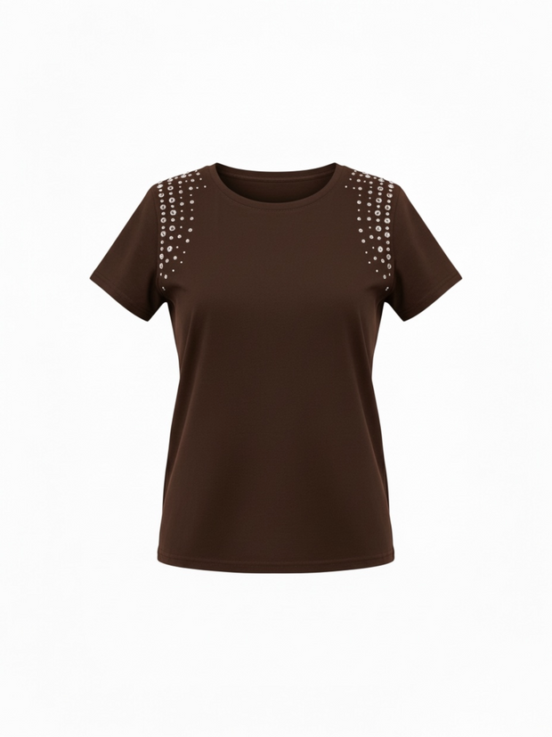 T-shirt Strass Spalle
