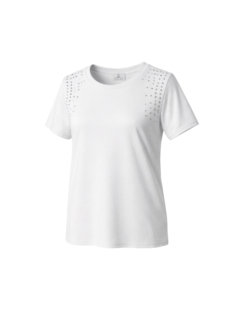 T-shirt Strass Spalle